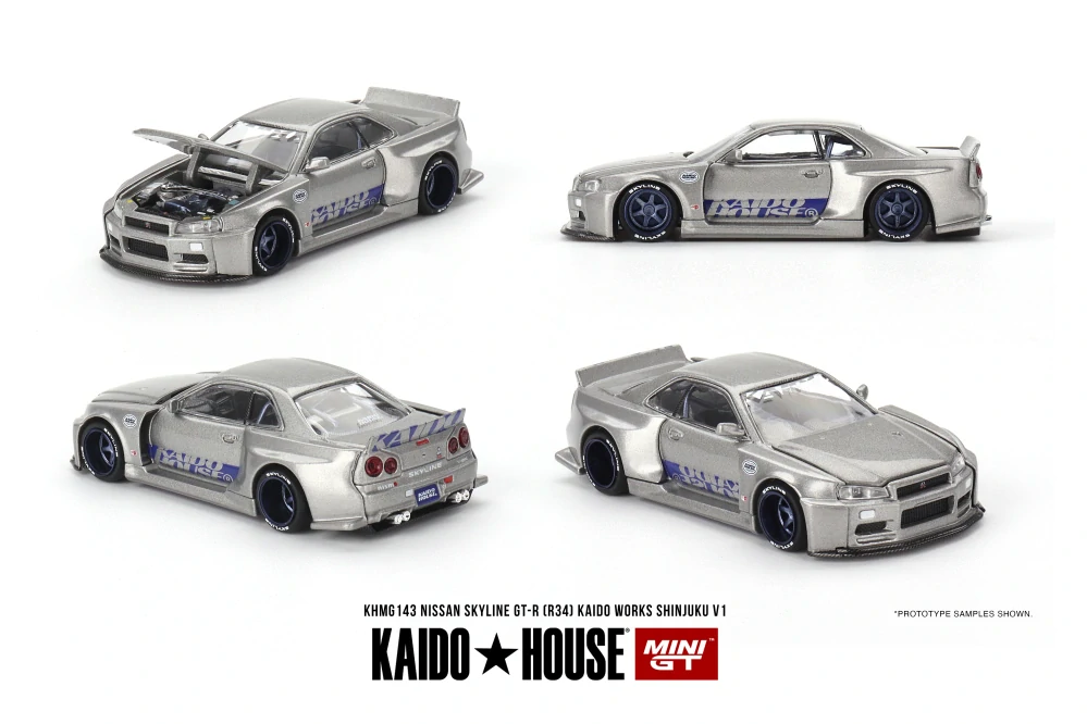 MiniGT #143 Nissan Skyline GT-R (R34) Kaido Works SHINJUKU V1