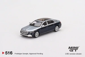 MiniGT #516 Mercedes-Maybach S680 Cirrus Silver / Nautical Blue Metallic